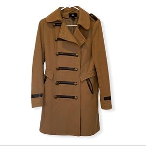 Camel Wool-blend trench coat
